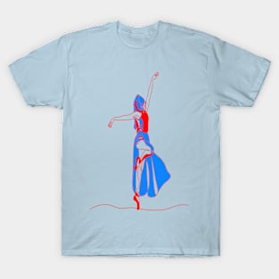 RED, WHITE AND BLUE DANCING GIRL T-Shirt